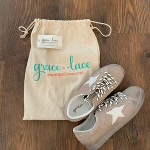 Grace & Lace Star Sneakers in Rose Gold Size 7.5
